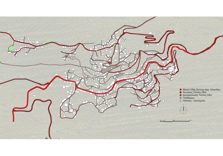 Στο χάρτη απεικονίζονται οι ποιότητες δρόμων που συναντώνται στην περιοχή.