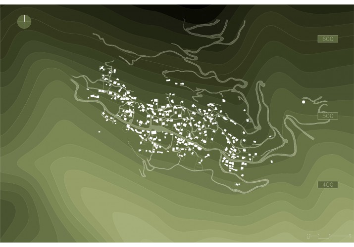 Χάρτης δικτύου και κτηρίων Βυζίτσας | Υπόβαθρο