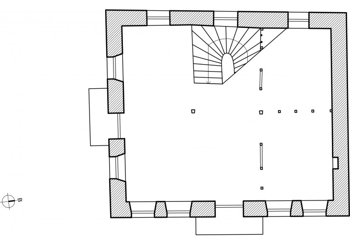 Σχέδιο κάτοψης 1ου ορόφου στο νεοκλασικό Σγαρδωνέικο.