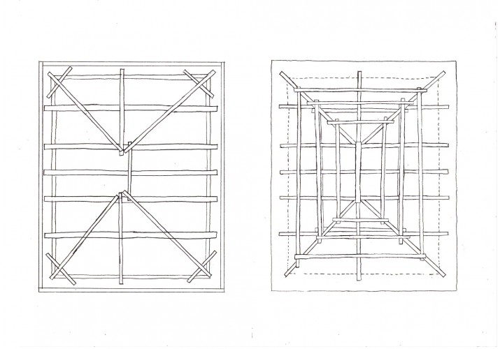 Κατόψεις οριζόντιων (αριστερά) και κεκλιμένων (δεξιά) στοιχείων της στέγης
