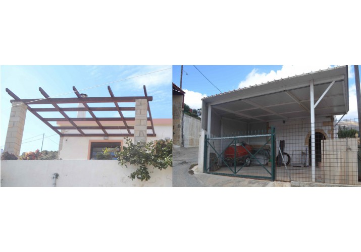 Μεταλλική και ξύλινη πέργκολα