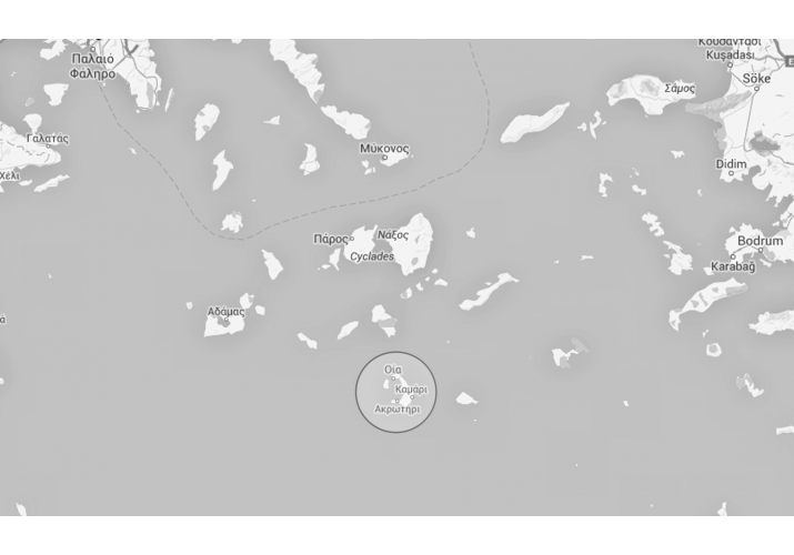 Θέση Σαντορίνης στις Κυκλάδες.