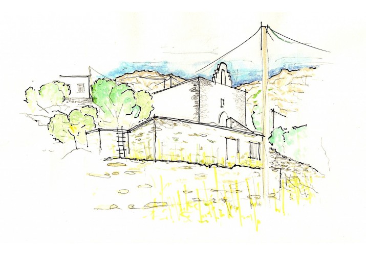 Σκίτσο από τα βορειοδυτικά της εκκλησίας.