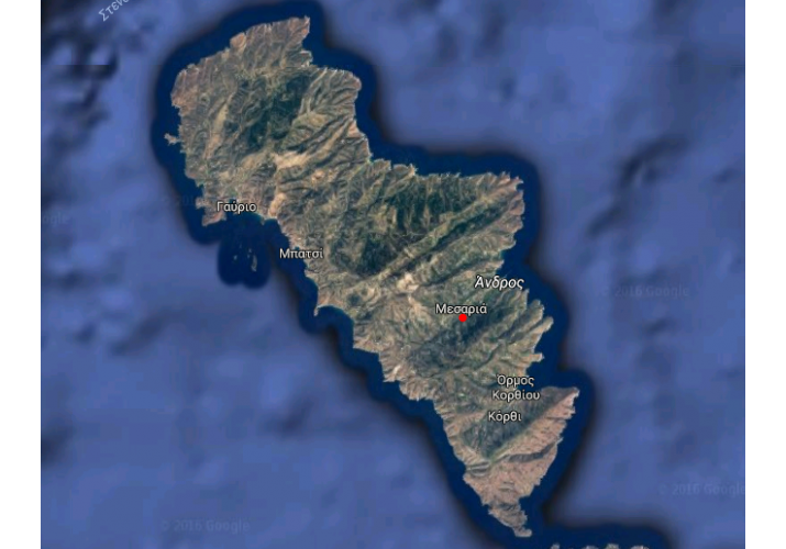 Θέση του οικισμού στην Άνδρο.