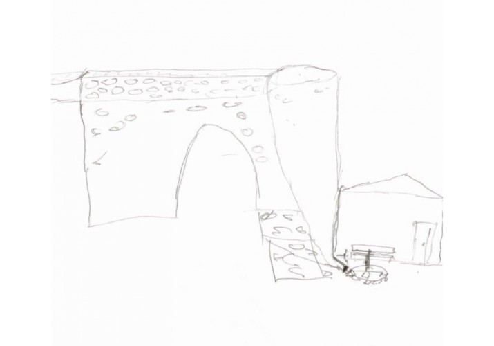 Σκίτσο του υδραγωγείου στον οικισμό (συμβολή κάτοικου του χωριού)
