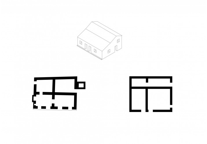 Ορθογώνια κάτοψη με τέσσερις χώρους.