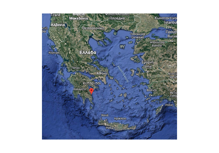 Τοποθεσία Κυπαρισσίου στην Ελλάδα 