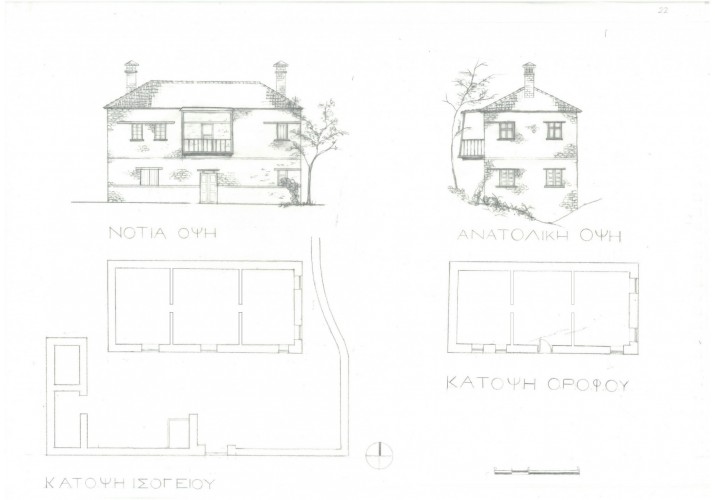 Σχέδια κατόψεων και όψεων της κατοικίας 22