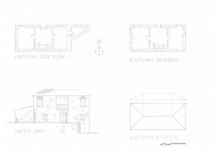 Σχέδια κατόψεων και όψεων της κατοικίας 52