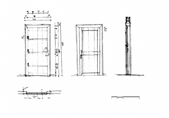 Κατασκευαστικό σχέδιο εσωτερικής πόρτας κτιρίου 71