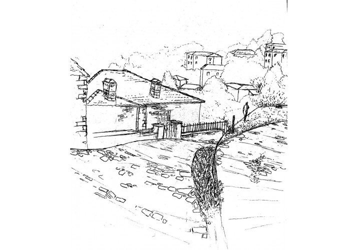 σκίτσο από τα δρομάκια του χωριού 