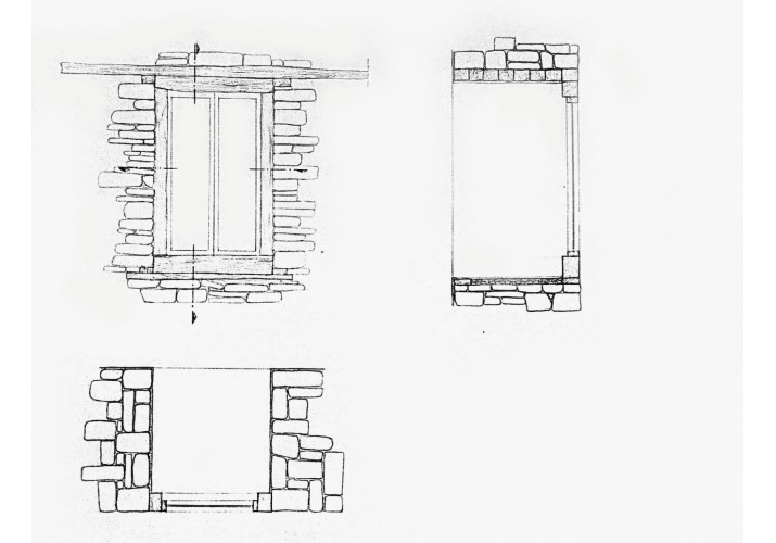 Λεπτομέρεια κουφώματος με ξύλινο πλαίσιο 
