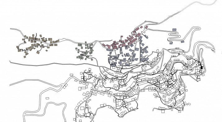 Βοηθητικός χάρτης αρίθμησης κτηρίων και επιμέρους τμημάτων Άνω Μαχαλά