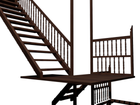 Λεπτομέρεια τρισδιάστατου μοντέλου σκάλας από το αρχοντικό Καραγιαννόπουλου.