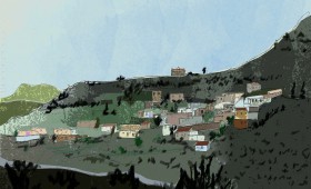 σκίτσο- γενική εικόνα του οικισμού