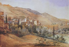  Τα Αηδόνια απεικονισμένα το 1841 από τον Βρετανό Τower, βρισκόμενος στο αρχοντικό του Μπίστη,  όταν ήταν ένα χωριό πολλών αρχόντων της Άνδρου. 
