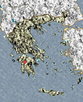 Η θέση του οικισμού στο χάρτη της Ελλάδας