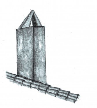 Χειροποίητη καμινάδα με τοποθέτηση ξύλων σε σχήμα πυραμίδας
