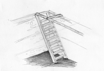Σκίτσο παραδοσιακής βοηθητικής σκάλας